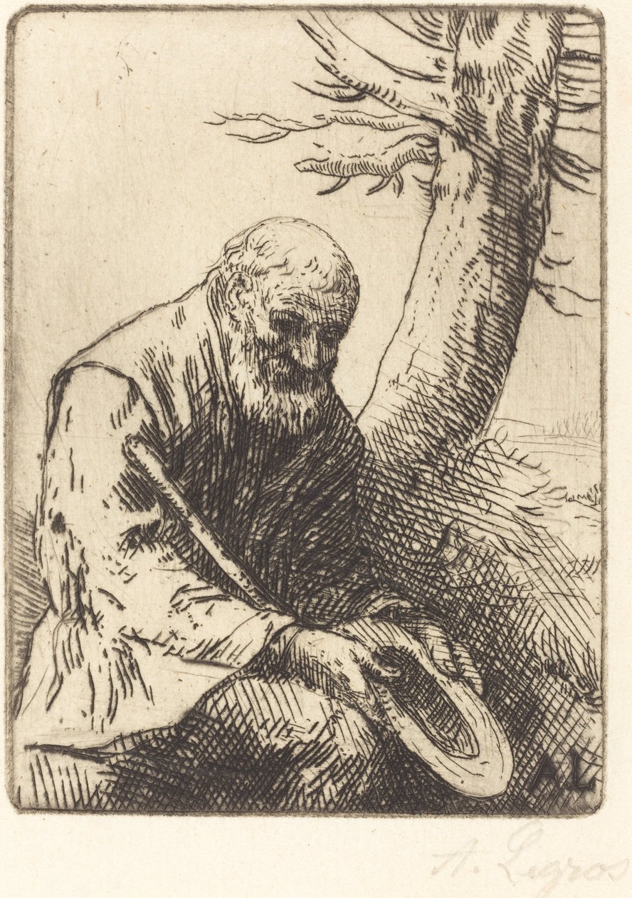 Koldus kalappal a kezében alkotó: Alphonse Legros