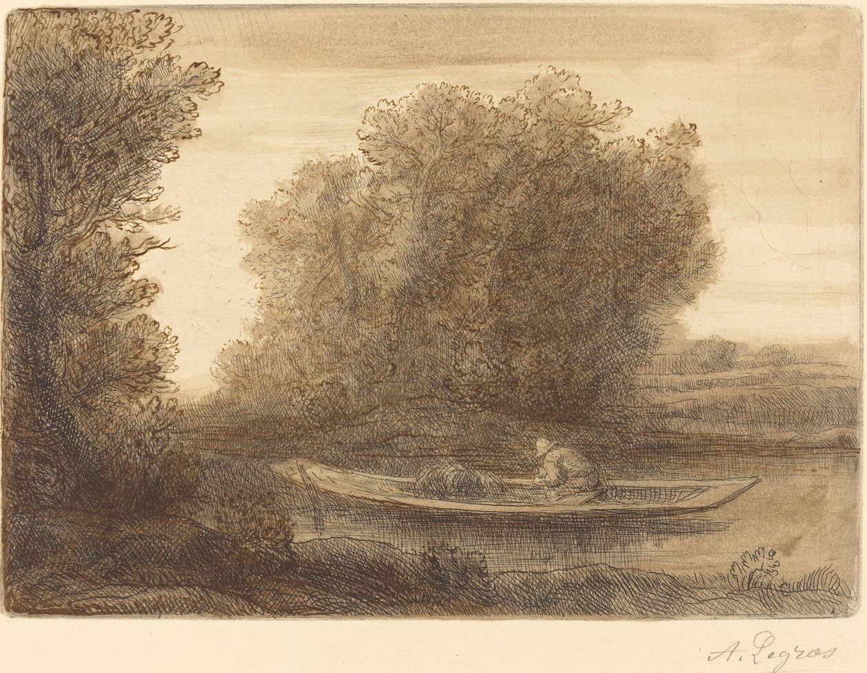 Kanyar a folyóban (Un coin de riviere) alkotó: Alphonse Legros