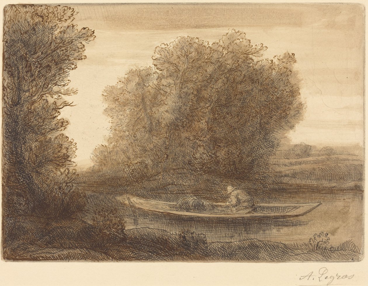 A folyó kanyarja (Un coin de riviere) alkotó: Alphonse Legros