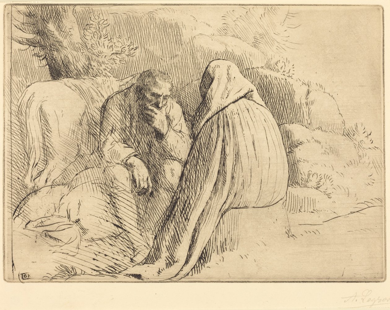 Bohemien Encampment (Cigánytábor) alkotó: Alphonse Legros