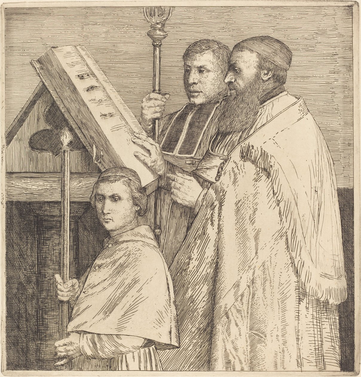 Kóristák, 2. lemez (Le lutrin) alkotó: Alphonse Legros