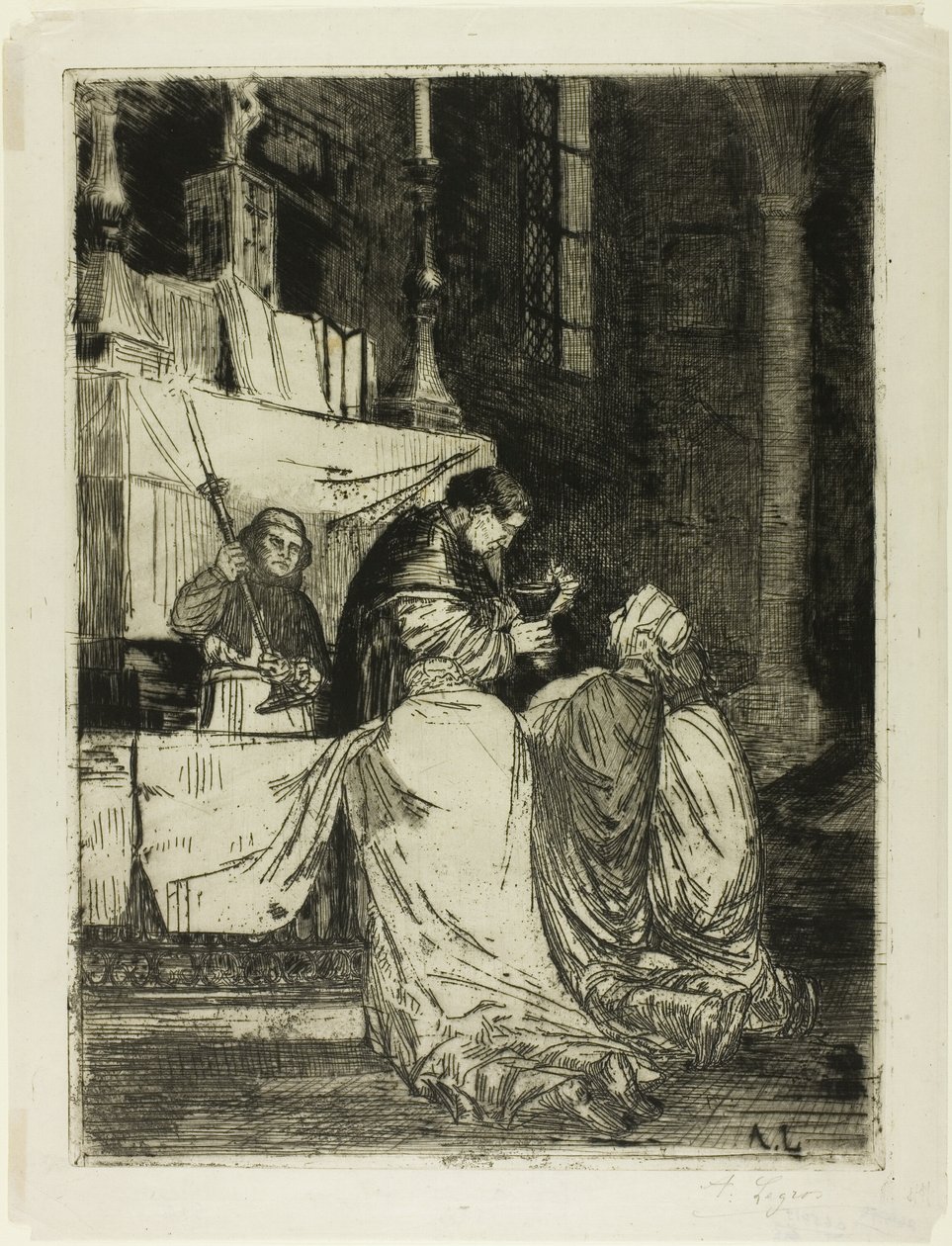 úrvacsora a Szent Médard-templomban alkotó: Alphonse Legros