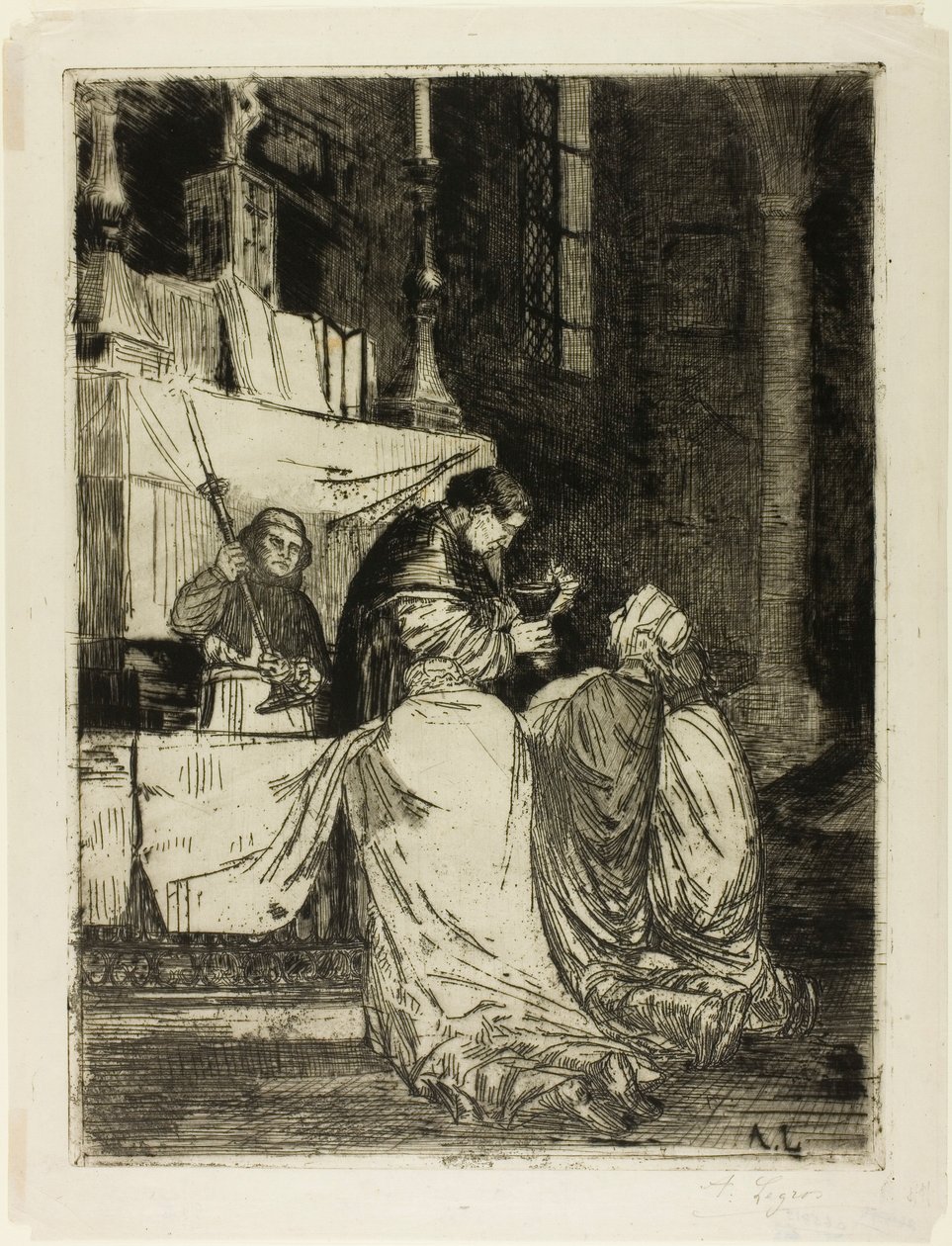 úrvacsora a Szent Médard-templomban alkotó: Alphonse Legros