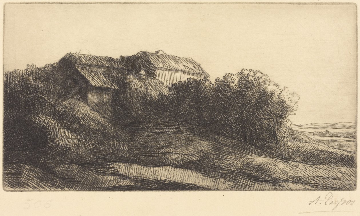 Cottage on a Hillside (Kunyhó a domboldalon) alkotó: Alphonse Legros