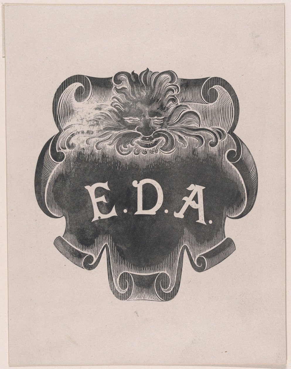 Edward D. Adams névtáblájáról származó lenyomat ellenbizonyítása, kb. 1892. alkotó: Alphonse Legros