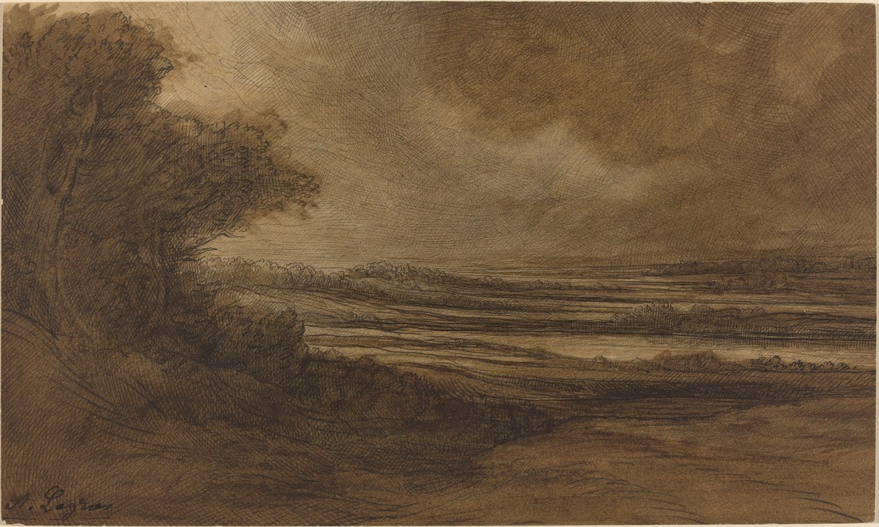 Burgundia vidéke [recto] alkotó: Alphonse Legros