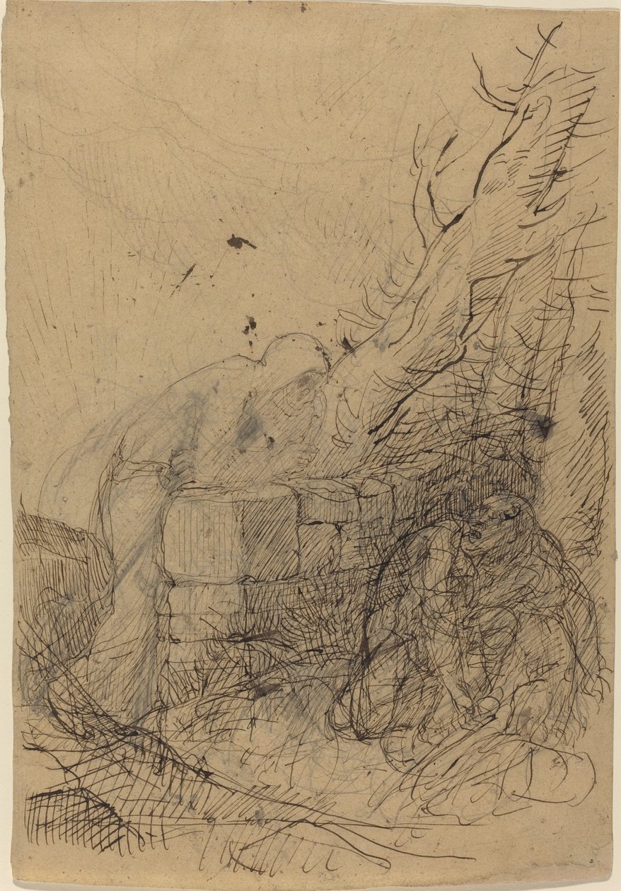 A Halál és a Favágó. alkotó: Alphonse Legros