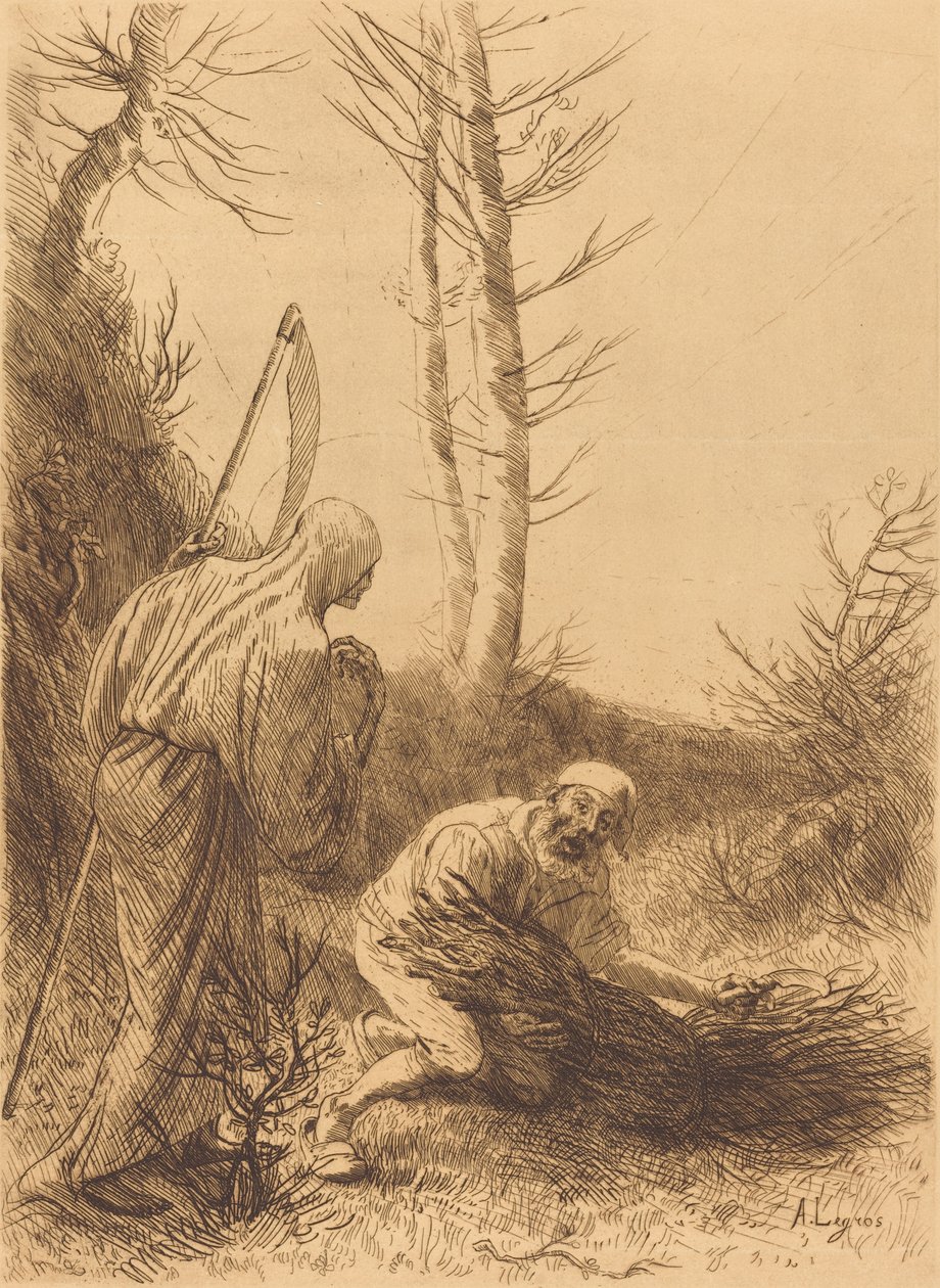 A Halál és a Favágó, 2. lemez (Le mort et le bucheron) alkotó: Alphonse Legros