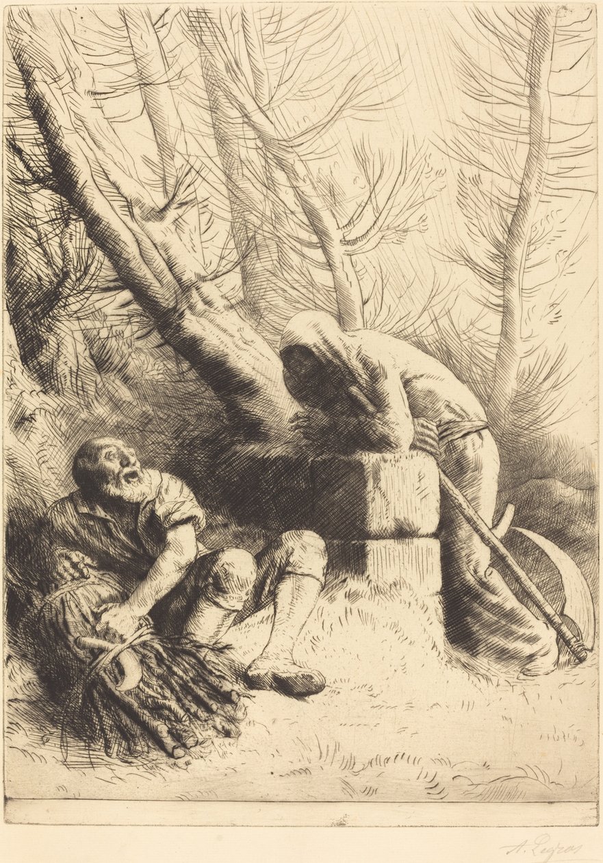 A Halál és a Favágó, 4. lemez (La mort et le bucheron) alkotó: Alphonse Legros