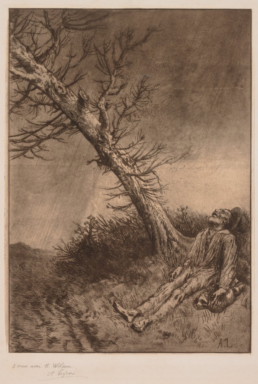 Egy vagabond halála, c. 1875. alkotó: Alphonse Legros