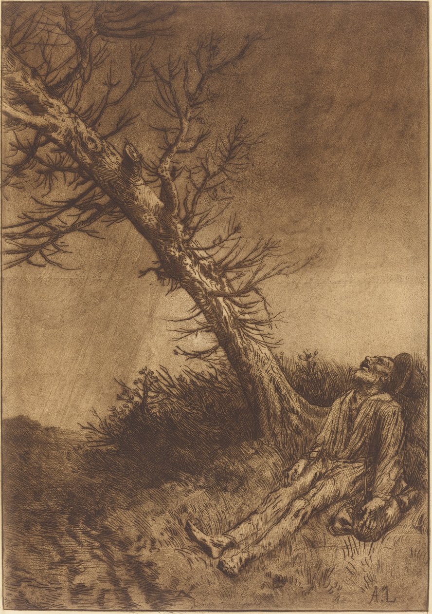 A vagabond halála (La mort du vagabond) alkotó: Alphonse Legros
