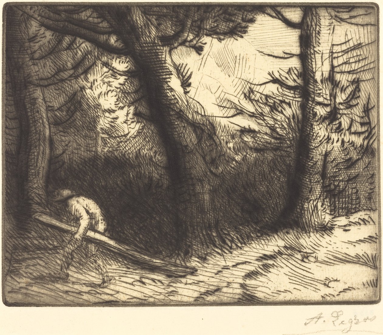 Erdő széle Bourgogne-ban Un coin de foret en Bourgogne. alkotó: Alphonse Legros