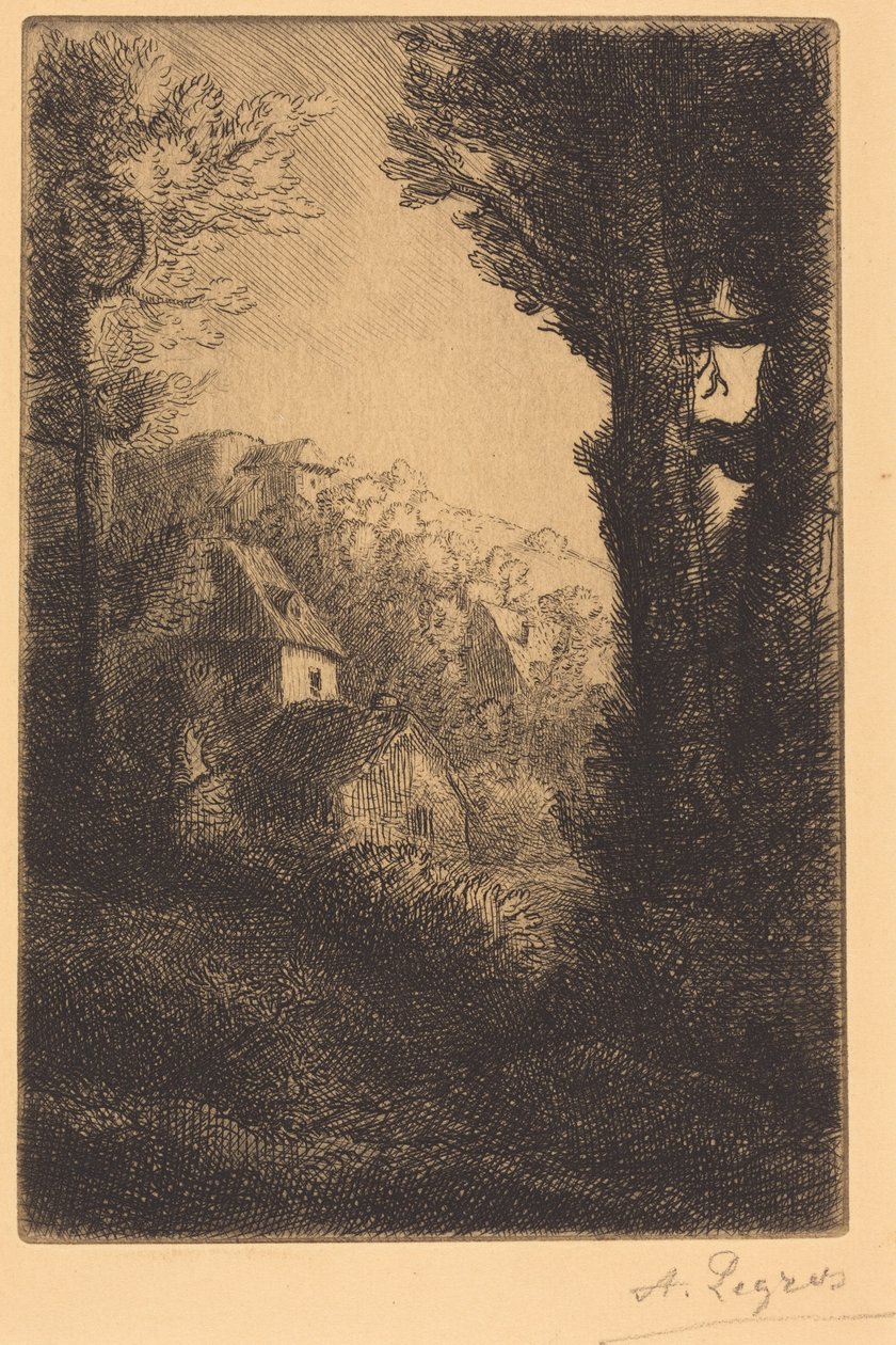 Gazdaság napfényes domboldalon (A gazdaság a domboldalon; Napfényhatás a domboldalon) alkotó: Alphonse Legros