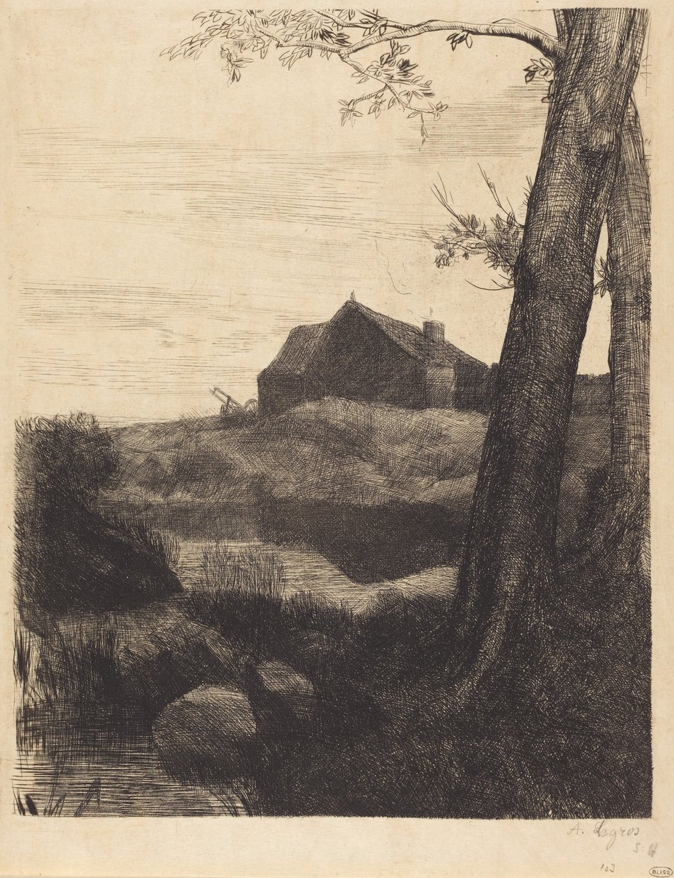 Farm with Large Tree (A nagy fával rendelkező farm) alkotó: Alphonse Legros