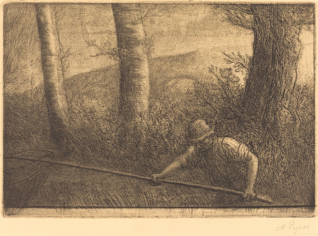 Horgász karikás hálóval (La peche a la baj) alkotó: Alphonse Legros
