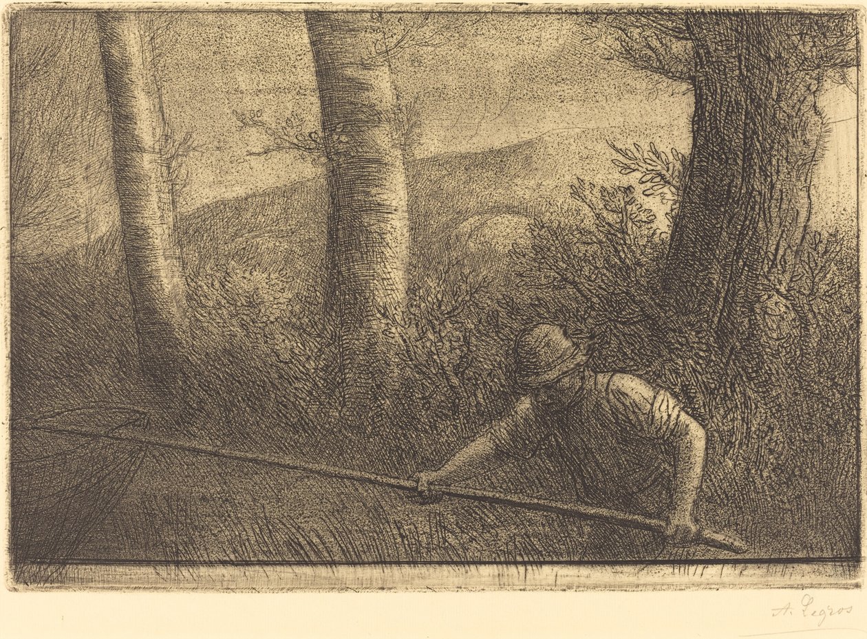 Horgász karikás hálóval (La peche a la baj) alkotó: Alphonse Legros