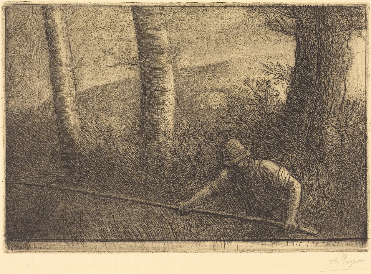 Halász karikahálóval (La pêche à la truble) alkotó: Alphonse Legros