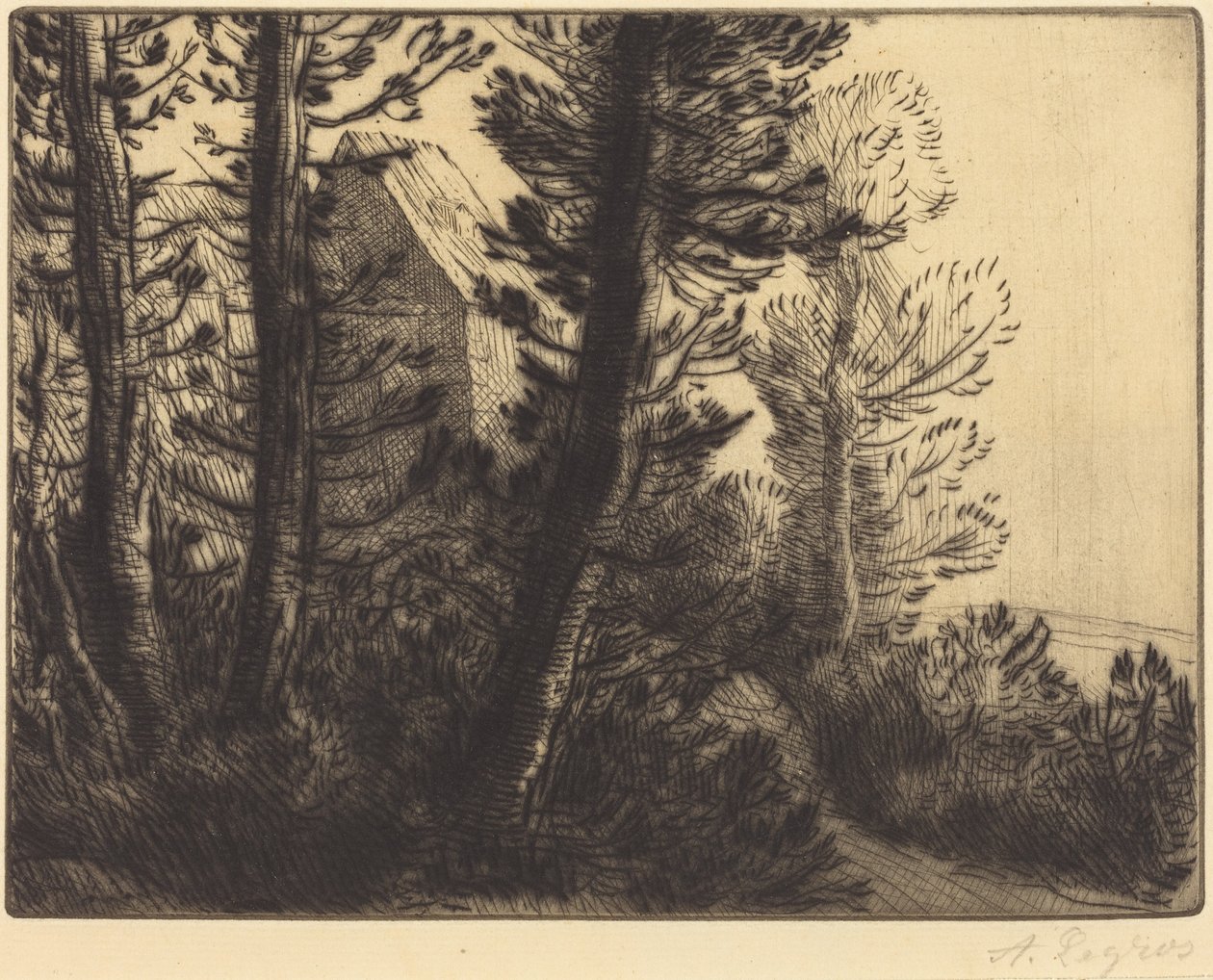 Guardhouse (Az őrház) alkotó: Alphonse Legros