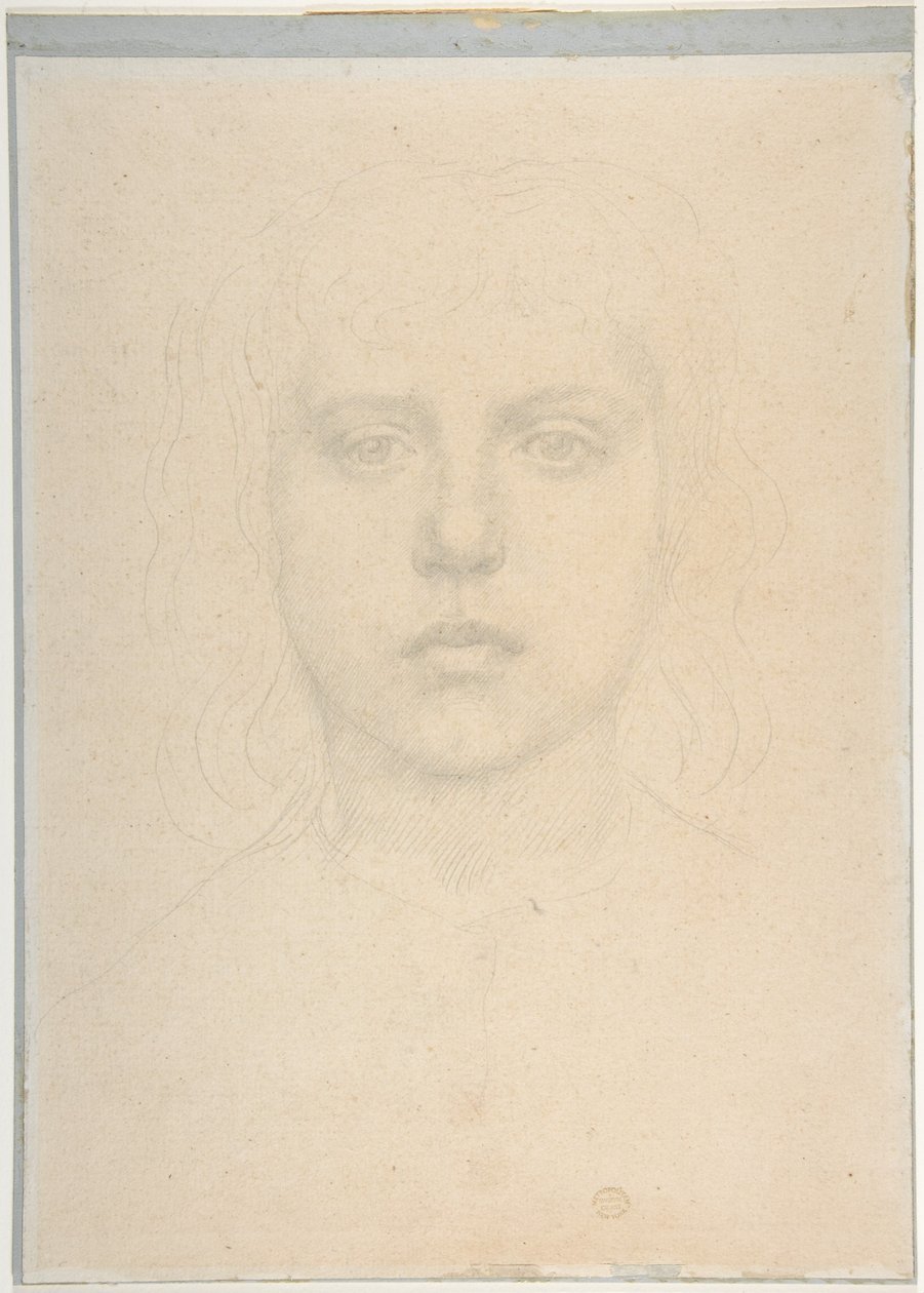 Egy lány fejének tanulmánya alkotó: Alphonse Legros