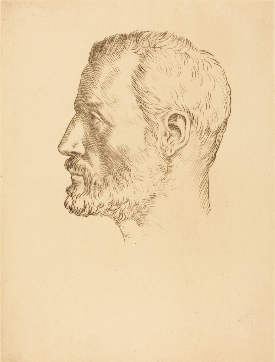 Férfi feje (Tete d’homme) alkotó: Alphonse Legros