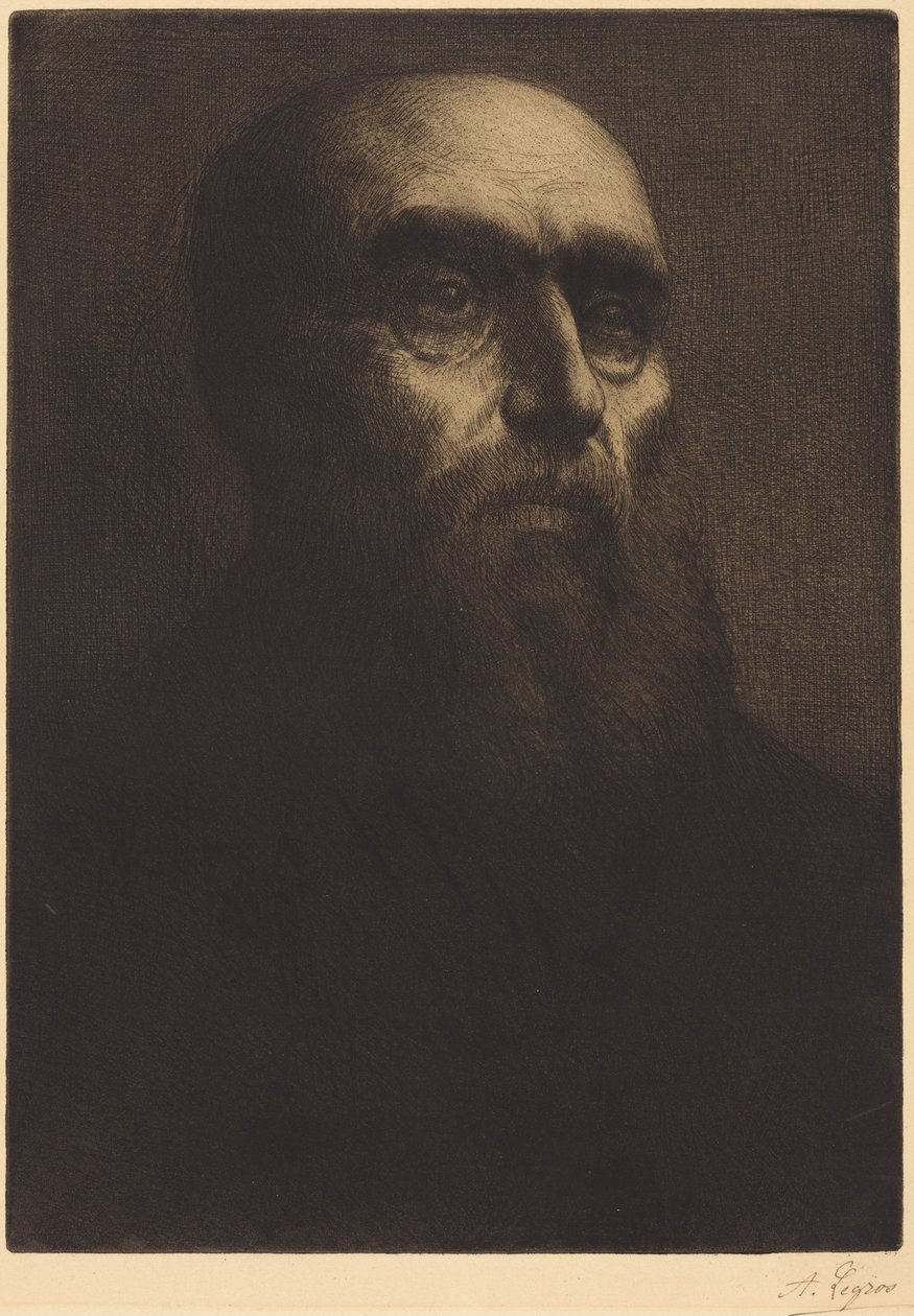 Férfi feje (Tete d’homme) alkotó: Alphonse Legros