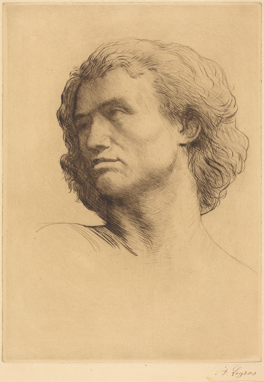 Férfi feje alkotó: Alphonse Legros