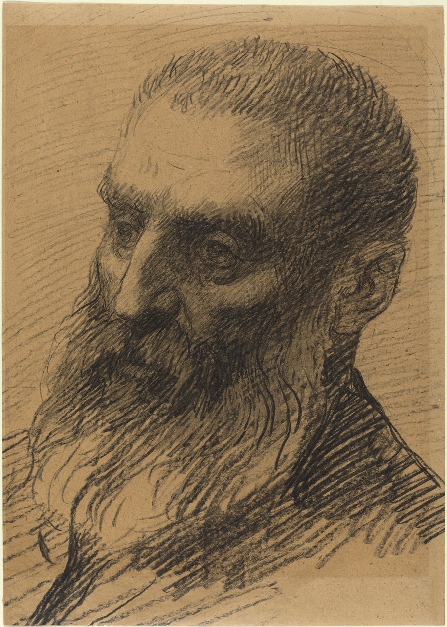 Balra néző férfi feje. alkotó: Alphonse Legros