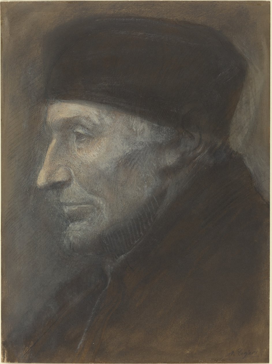 Egy koponyasapkás férfi feje alkotó: Alphonse Legros