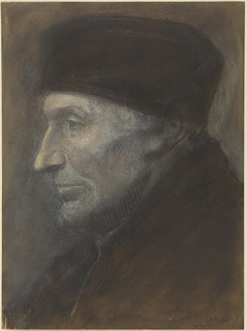 Kipát viselő férfi feje alkotó: Alphonse Legros