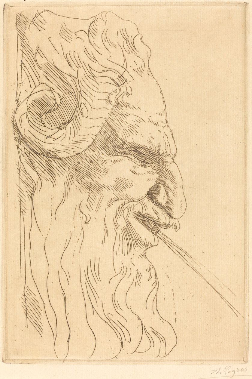Egy szatír feje (Tete de satyre) alkotó: Alphonse Legros
