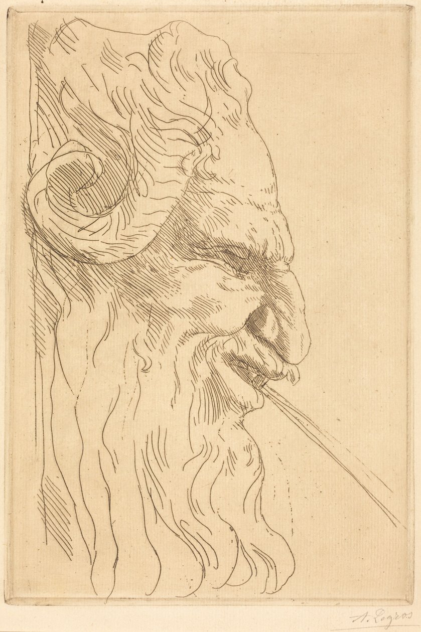 Egy szatír feje alkotó: Alphonse Legros
