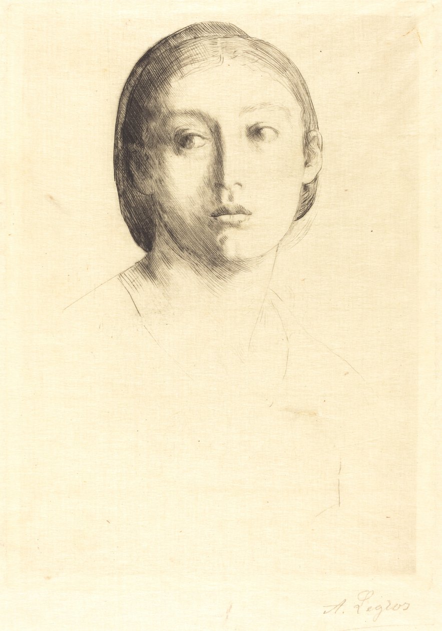 Egy fiatal lány feje alkotó: Alphonse Legros