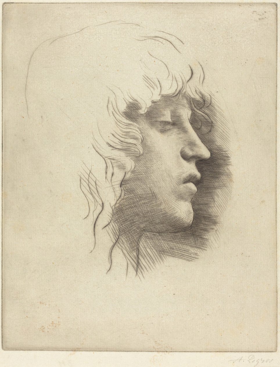 Egy fiatal lány feje (Tete de jeune fille) alkotó: Alphonse Legros