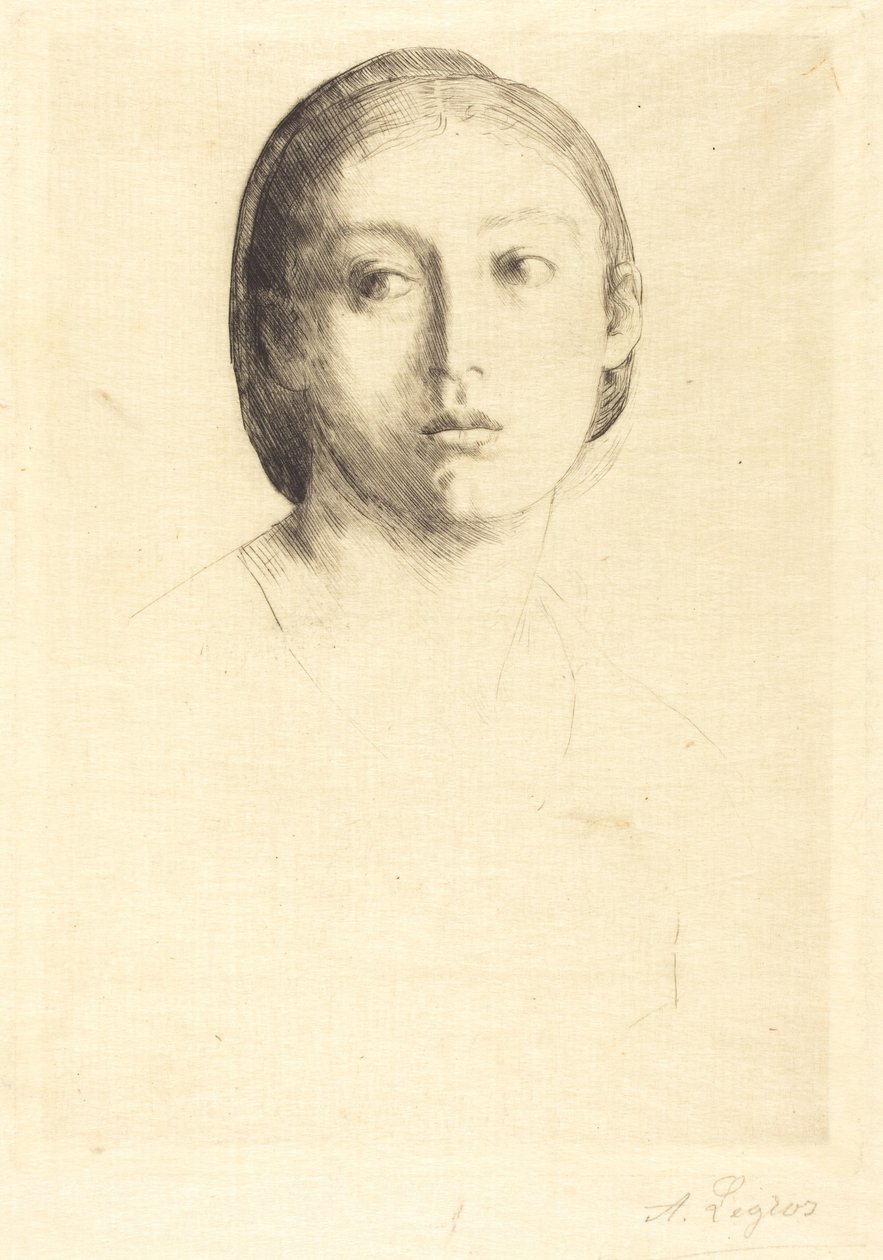 Egy fiatal lány feje alkotó: Alphonse Legros