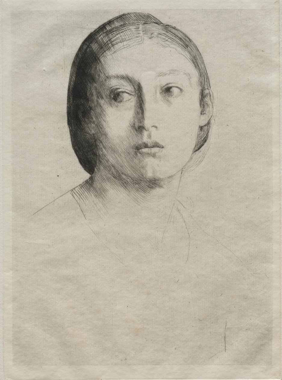 Egy fiatal lány feje alkotó: Alphonse Legros