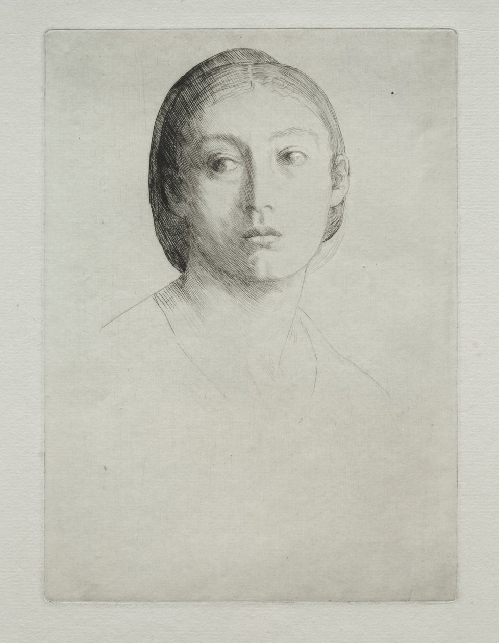 Egy fiatal lány feje. alkotó: Alphonse Legros