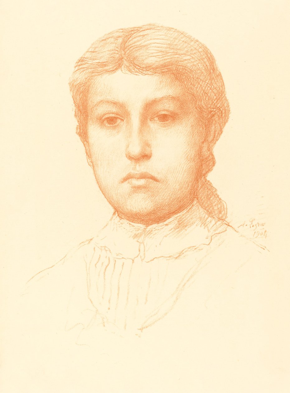 Egy fiatal lány feje Egy fiatal lány feje. alkotó: Alphonse Legros