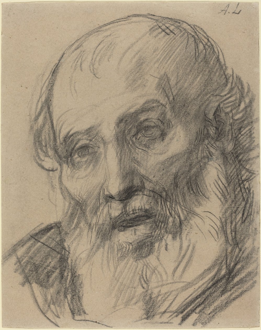 Egy öregember feje. alkotó: Alphonse Legros