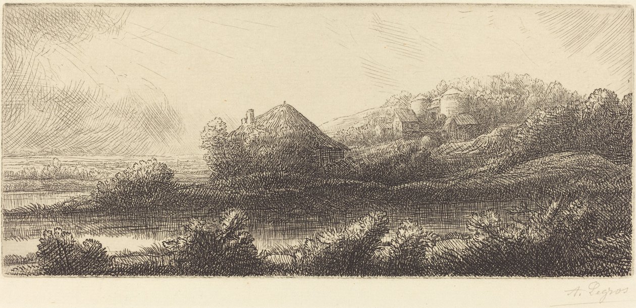 Kunyhó a mocsárban alkotó: Alphonse Legros