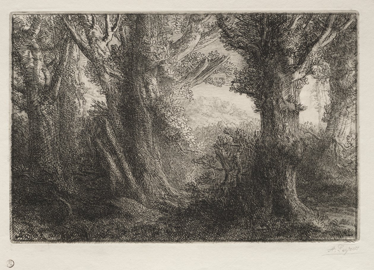 A Conteville-i erdőben alkotó: Alphonse Legros