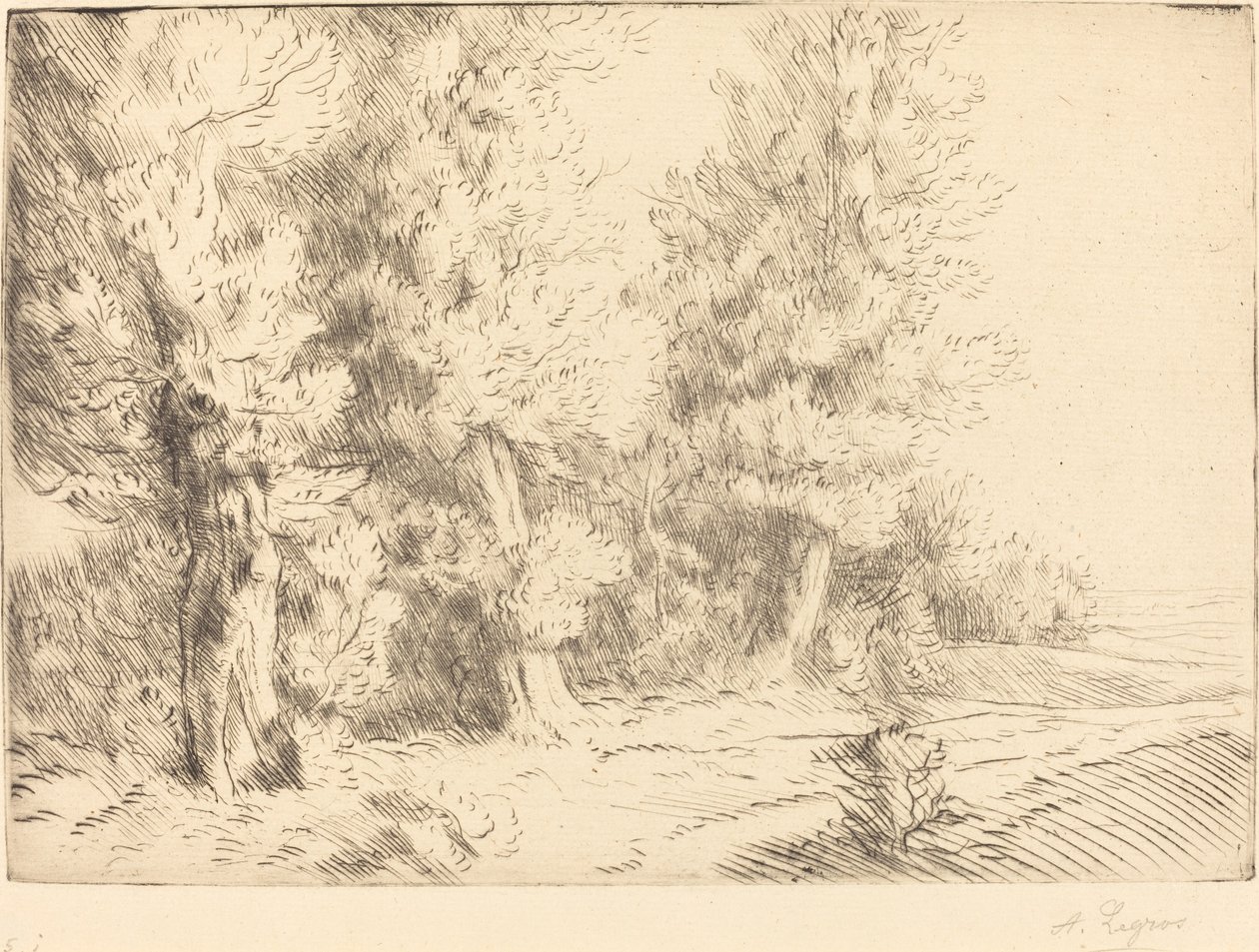 A fontainebleau-i erdőben (Dans la foret de Fontainebleau) alkotó: Alphonse Legros