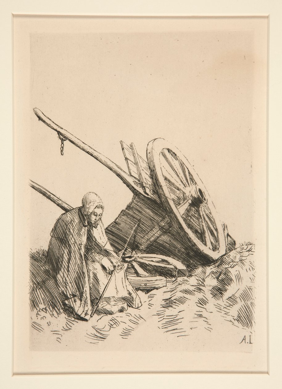 La Charette Brisee (Az összetört kocsi) alkotó: Alphonse Legros
