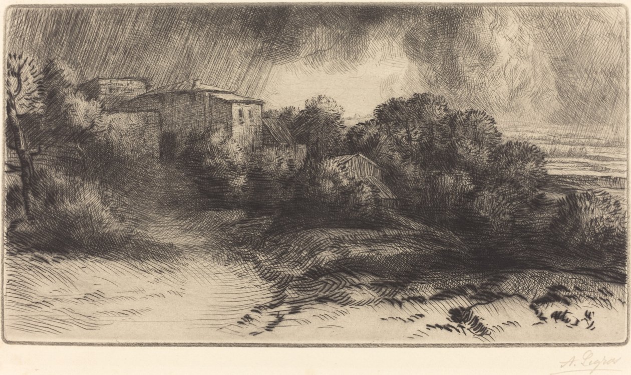 Farm Brieux-ban a viharban alkotó: Alphonse Legros