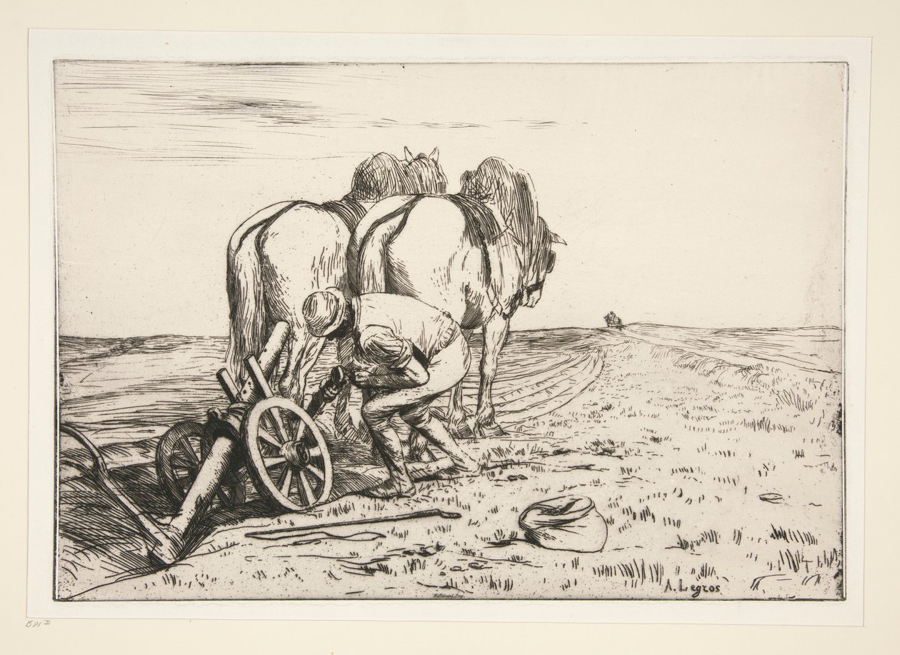 La charrue (Az eke) alkotó: Alphonse Legros