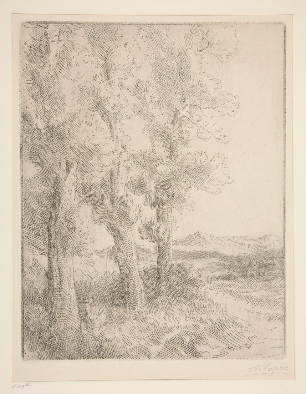 Olvasó nő: lecke a fák alatt alkotó: Alphonse Legros