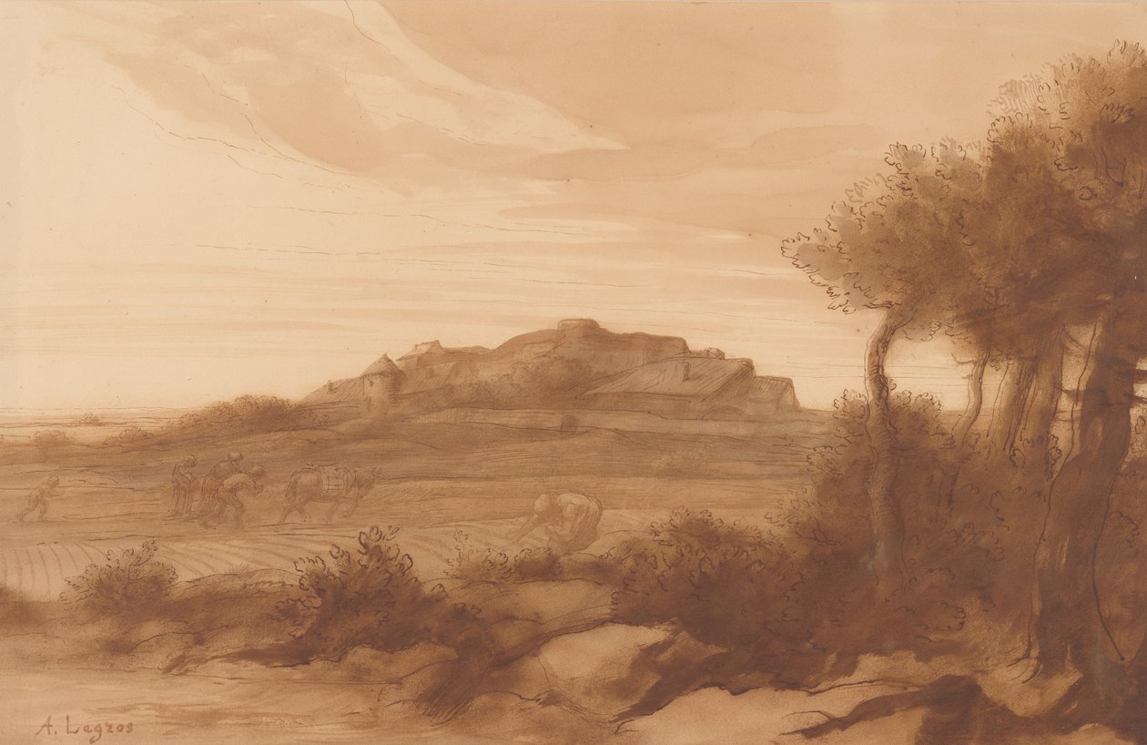 Tájkép. alkotó: Alphonse Legros