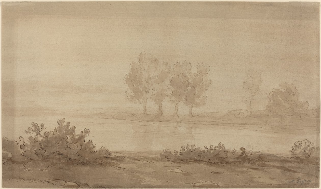 Táj - Négy fa egy folyón túl alkotó: Alphonse Legros