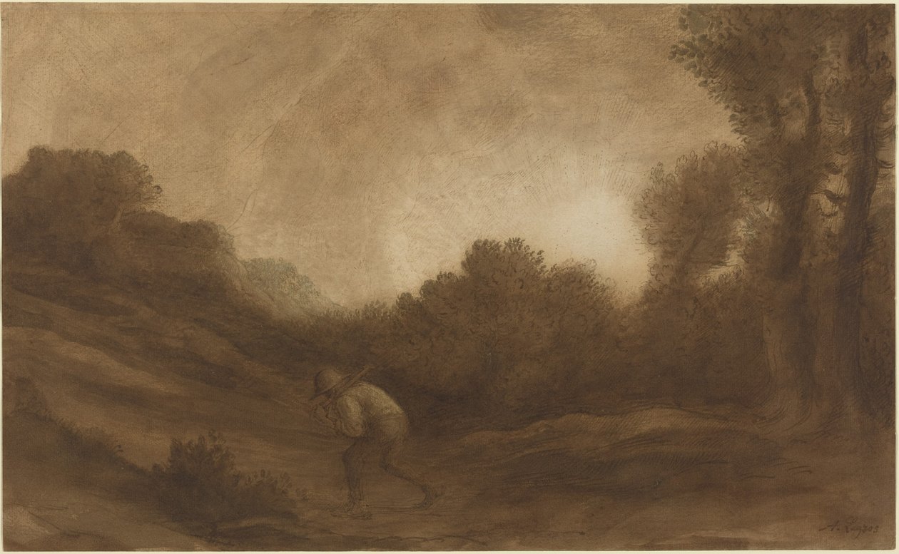 Tájkép, este alkotó: Alphonse Legros