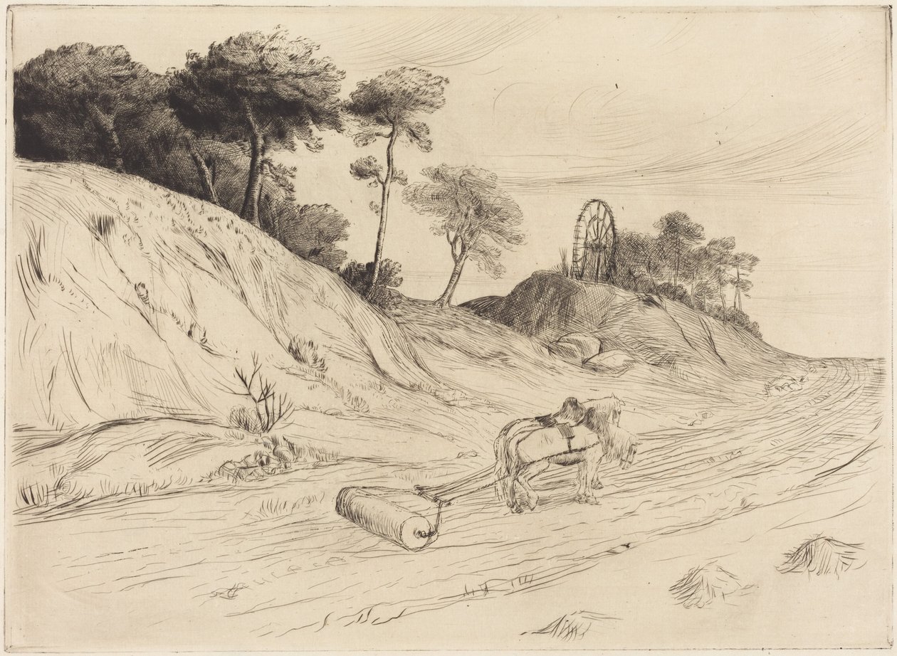 Tájkép hengerrel (Le paysage au rouleau) alkotó: Alphonse Legros