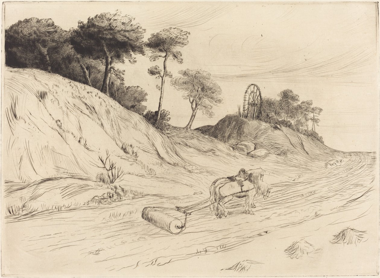 Táj görgővel Táj hengerrel. alkotó: Alphonse Legros